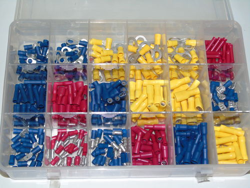 AUTOMARINE Terminales Preaislados Rojos, Azules y Amarillos (Caja de 385 piezas)