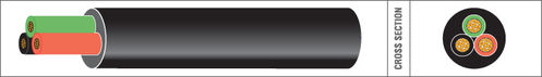 AUTOMARINE Cable de pared delgada de baja tensión 3 Núcleos 0.75mm² 14.0Ah (3x0.75mm) Negro (30M)