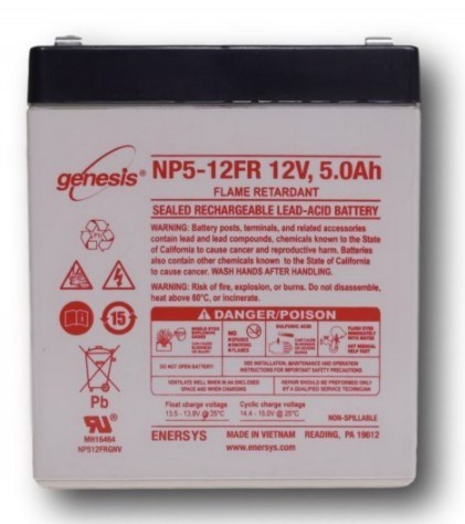 ENERSYS Battery Genesis 12V 5Ah (NP Series) Flame Retardant (90x70x107mm)