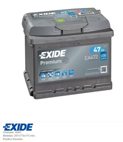 EXIDE Batería Premium12V 47Ah (207x175x175 mm) - W063TE -