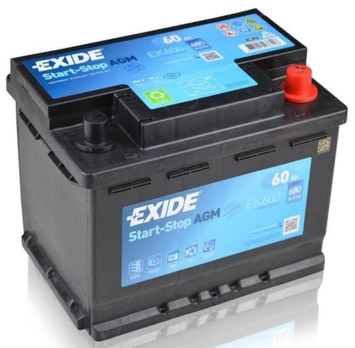 EXIDE Micro-Hybrid AGM Battery 60Ah 12V 680A(EN) (190x242x175mm)
